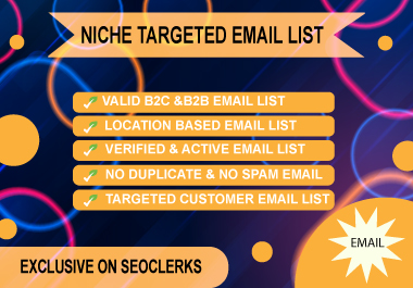 I will provide bulk email list, B 2 C for Email mark...