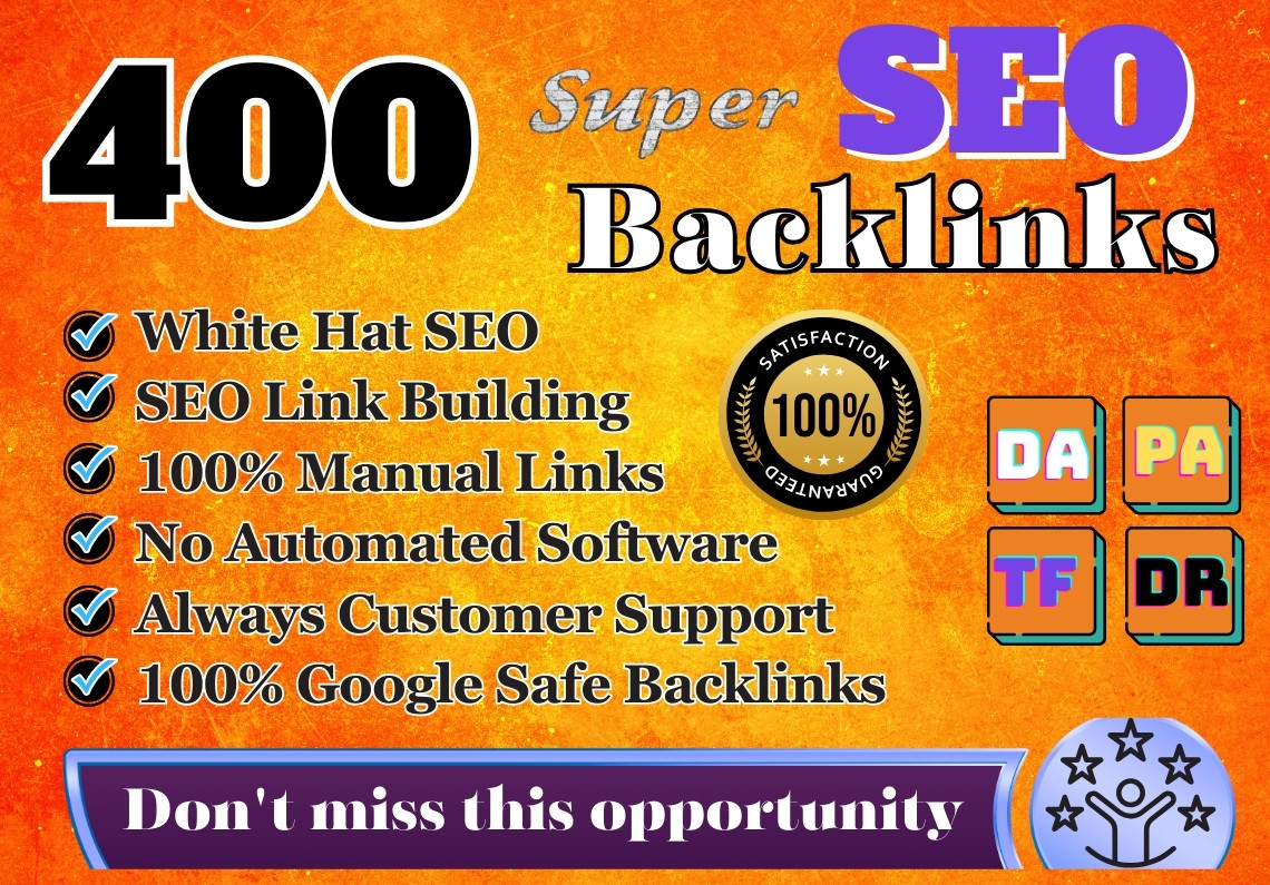 I will Provide 400 High Quality SEO Backlinks to Rank...