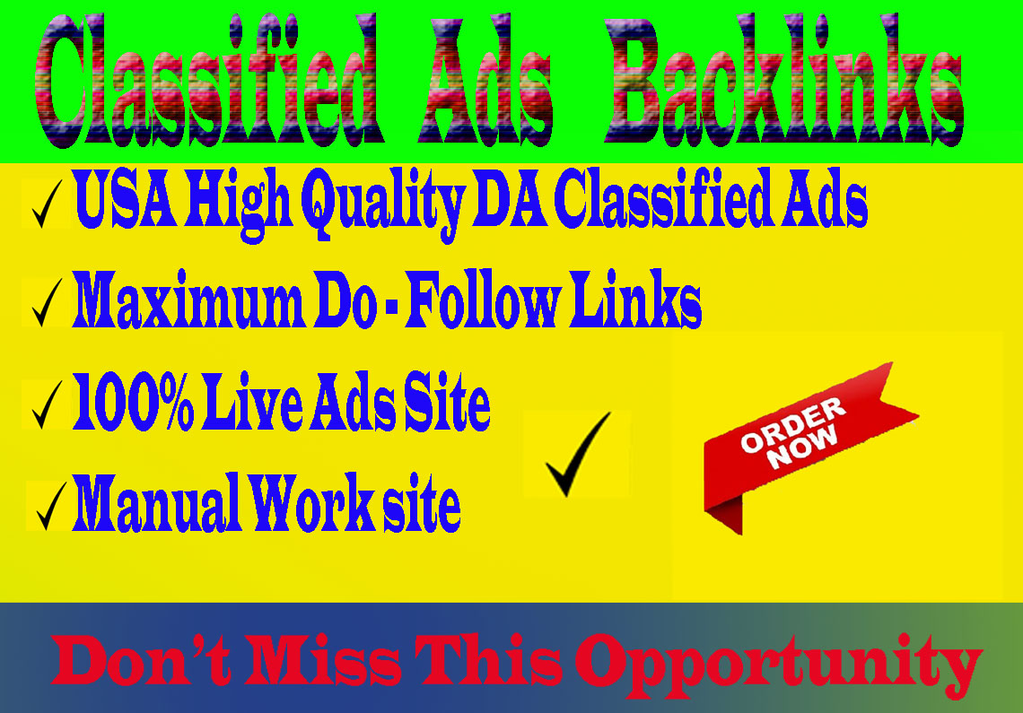 I will create 100+ classified ad Backlinks at very lo...