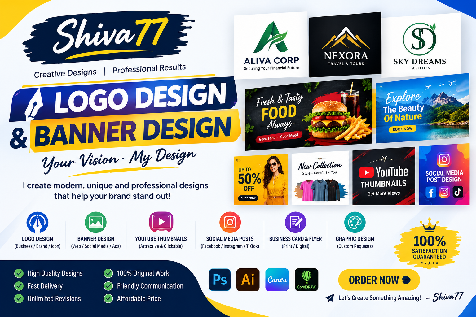 Custom logo & graphic design for social media, b...