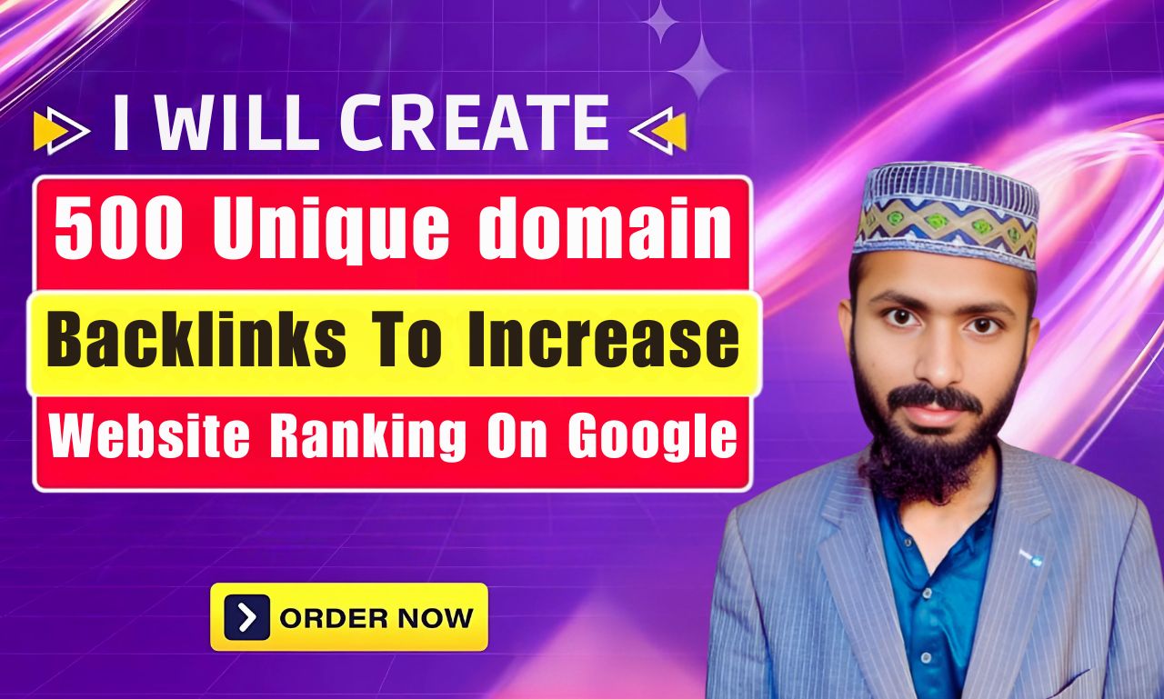 I will create 500 unique domain backlinks to increase...