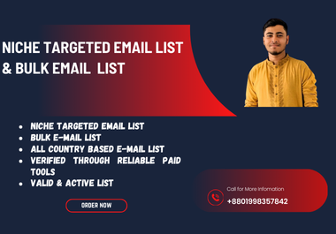 I will provide niche targeted bulk email list and ema...