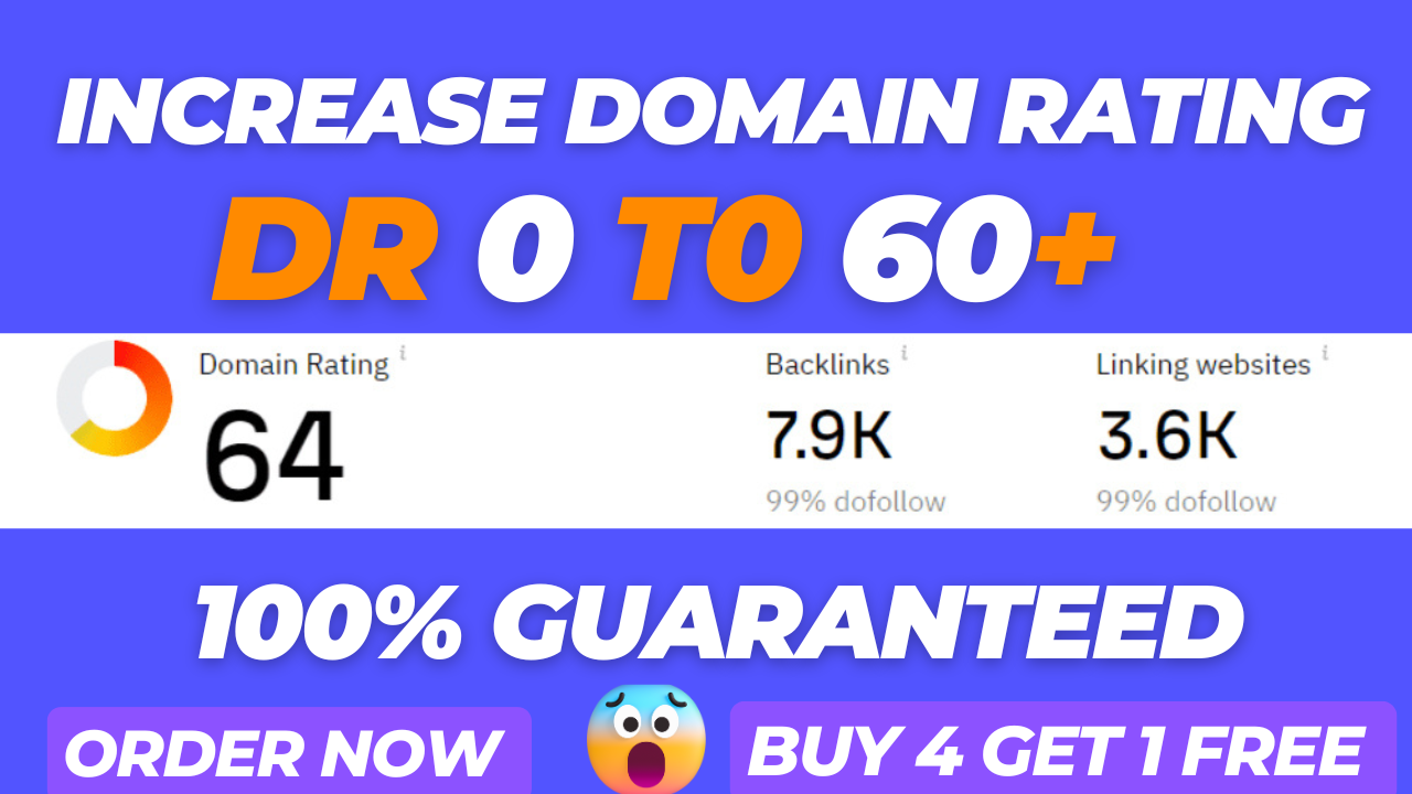 You will get Increase Domain Rating Increase DR 60 Pl...