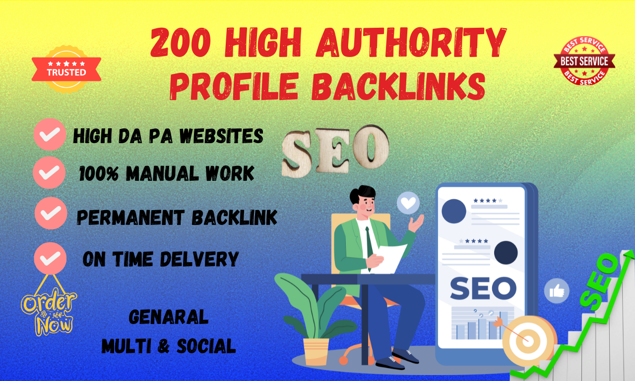 I will do 200 high quality profile backlink for rank ...
