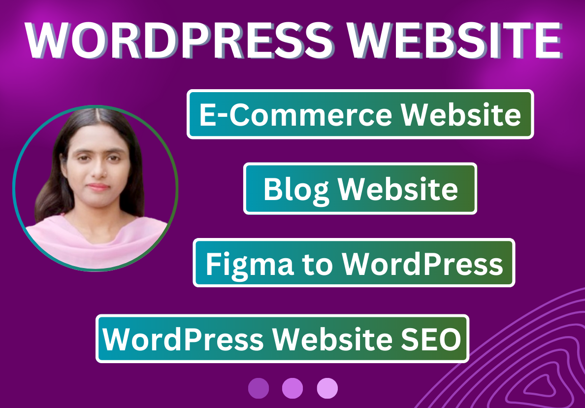 I Will develop Wordpress website design with E-commer...