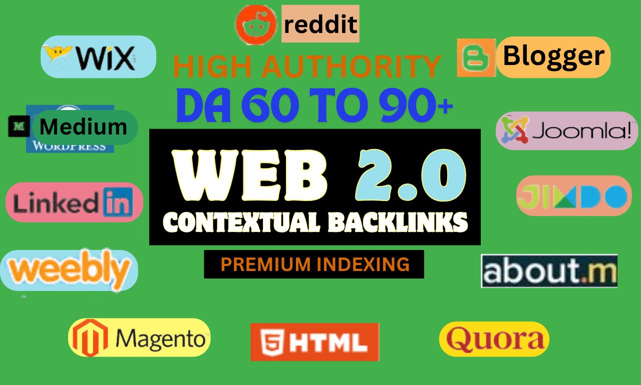 high authority 150 contextual SEO web 2 0 backlinks t...