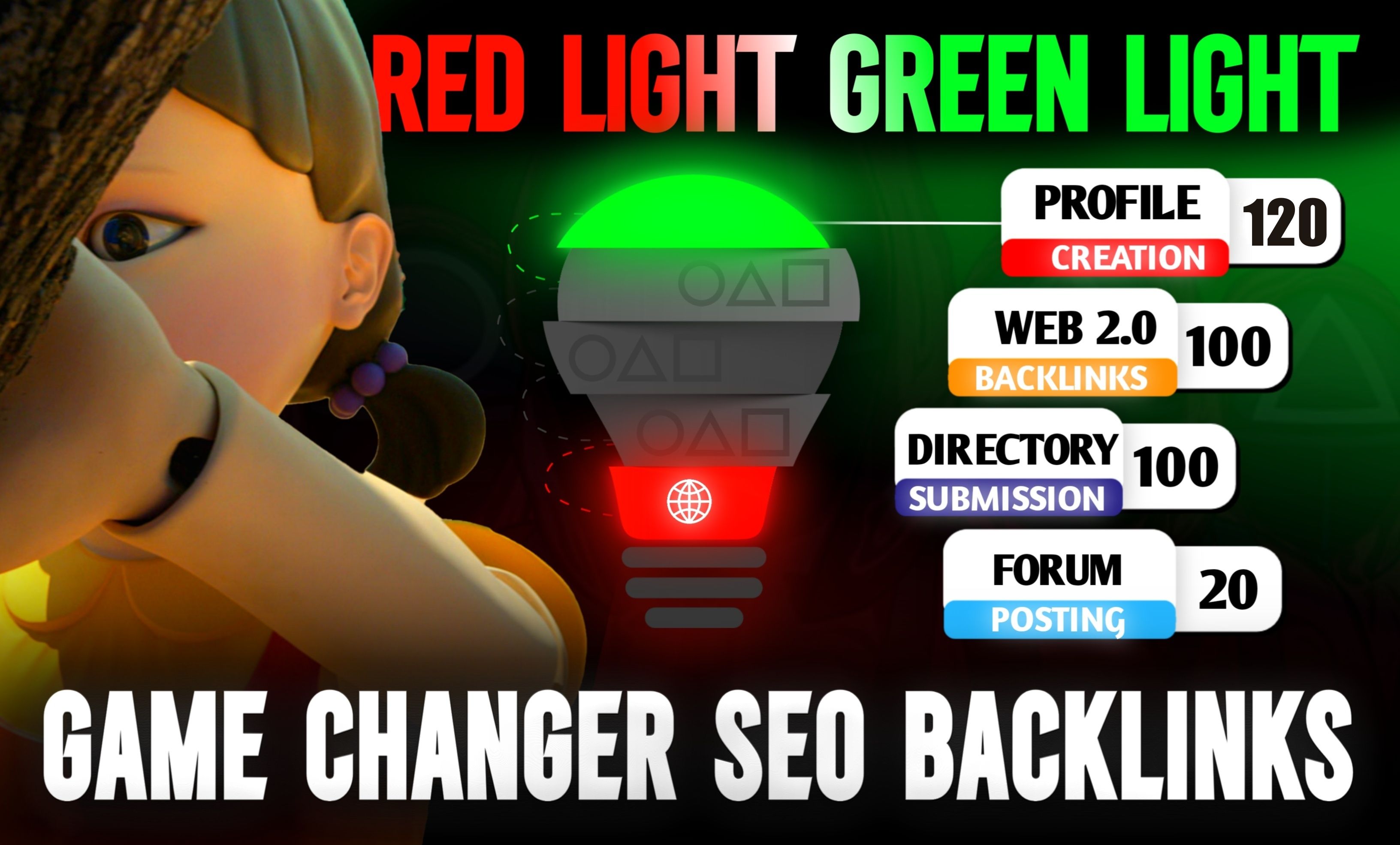 Red Light Green Light Game Changer SEO Backlinks Pack...