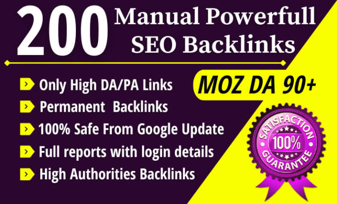 Build unique 200 high authority dofollow quality back...