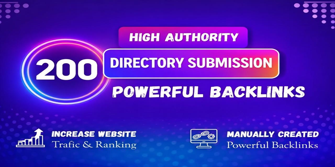 I will create 200 high authority directory submission...