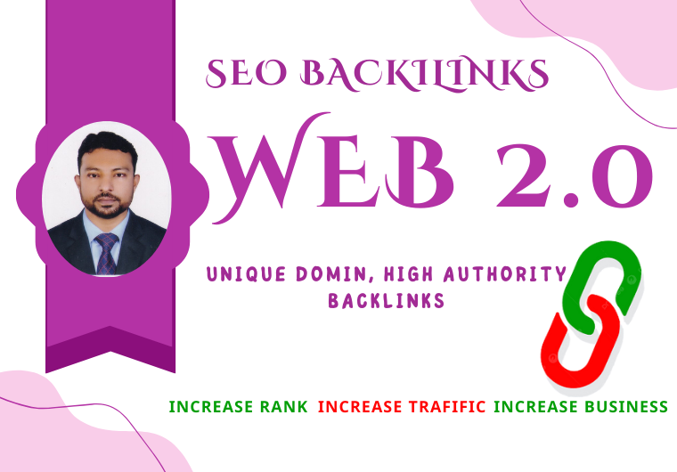 50 Web 2 High DA 50-70 Manual Permanent Backlinks