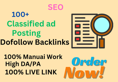 100 classified ads posting SEO Backlinks in the world...
