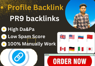 powerful SEO dofollw PR9 Profile Backlink building 10...