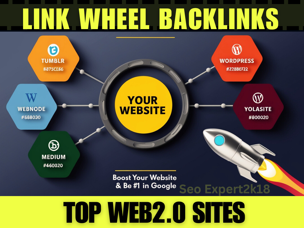 60 Powerful Web 2.0 Link Wheel SEO Permanent Backlink...