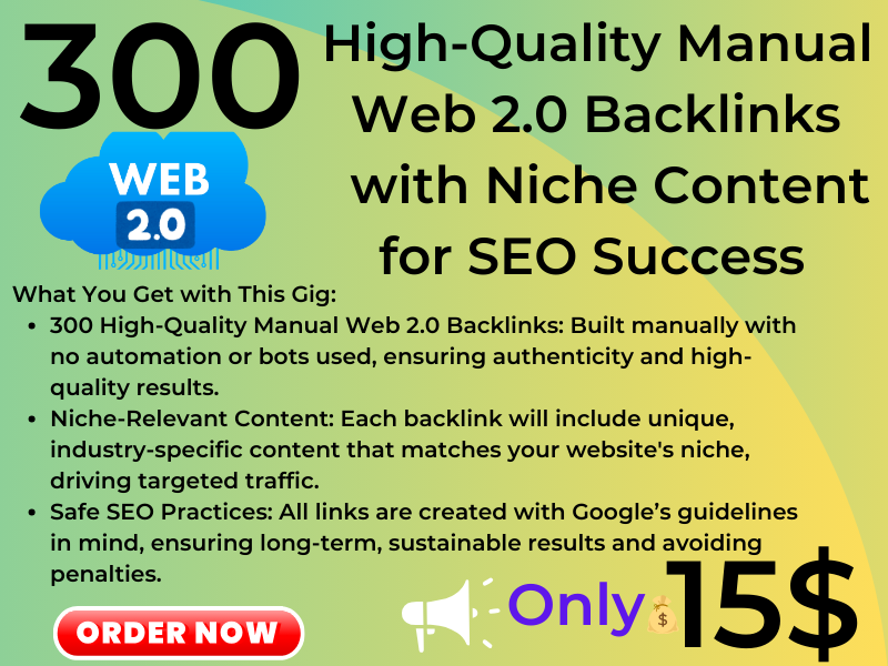 300 Manual Web 2.0 Backlinks with Niche Content - Boo...