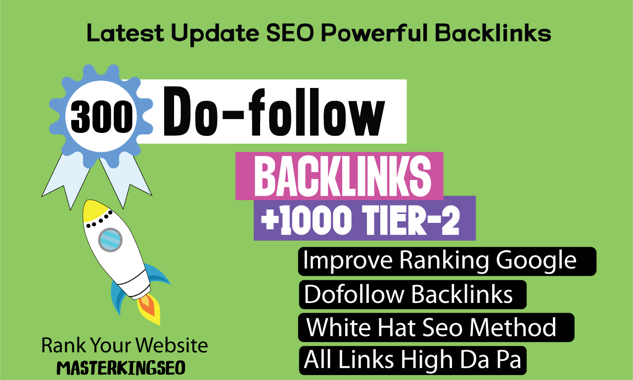 SEO Powerful 300 Do-follow Mix Backlinks with 1000 Ti...