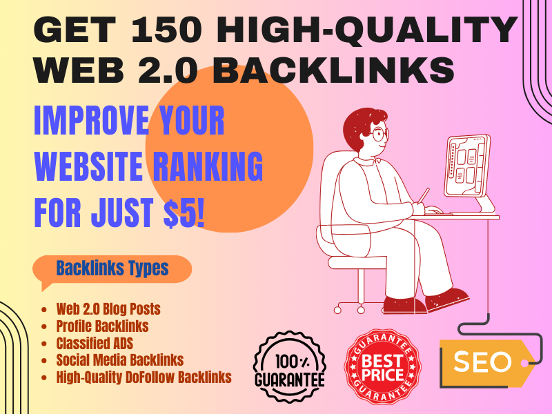 Get 150 High-Quality Web2.0 Backlinks Improve Your We...