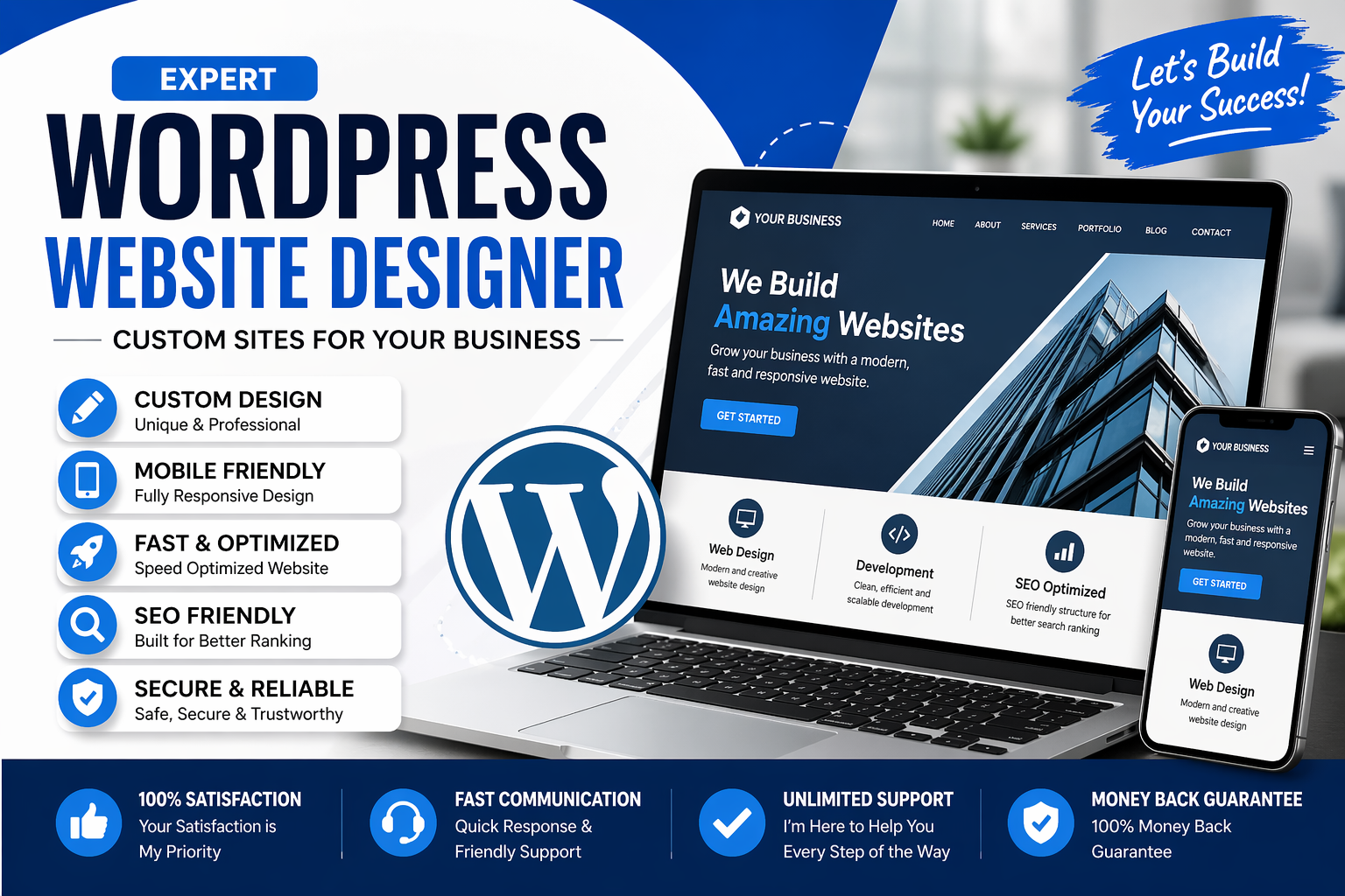 will get Expert WordPress Website Design Custom, Rel...