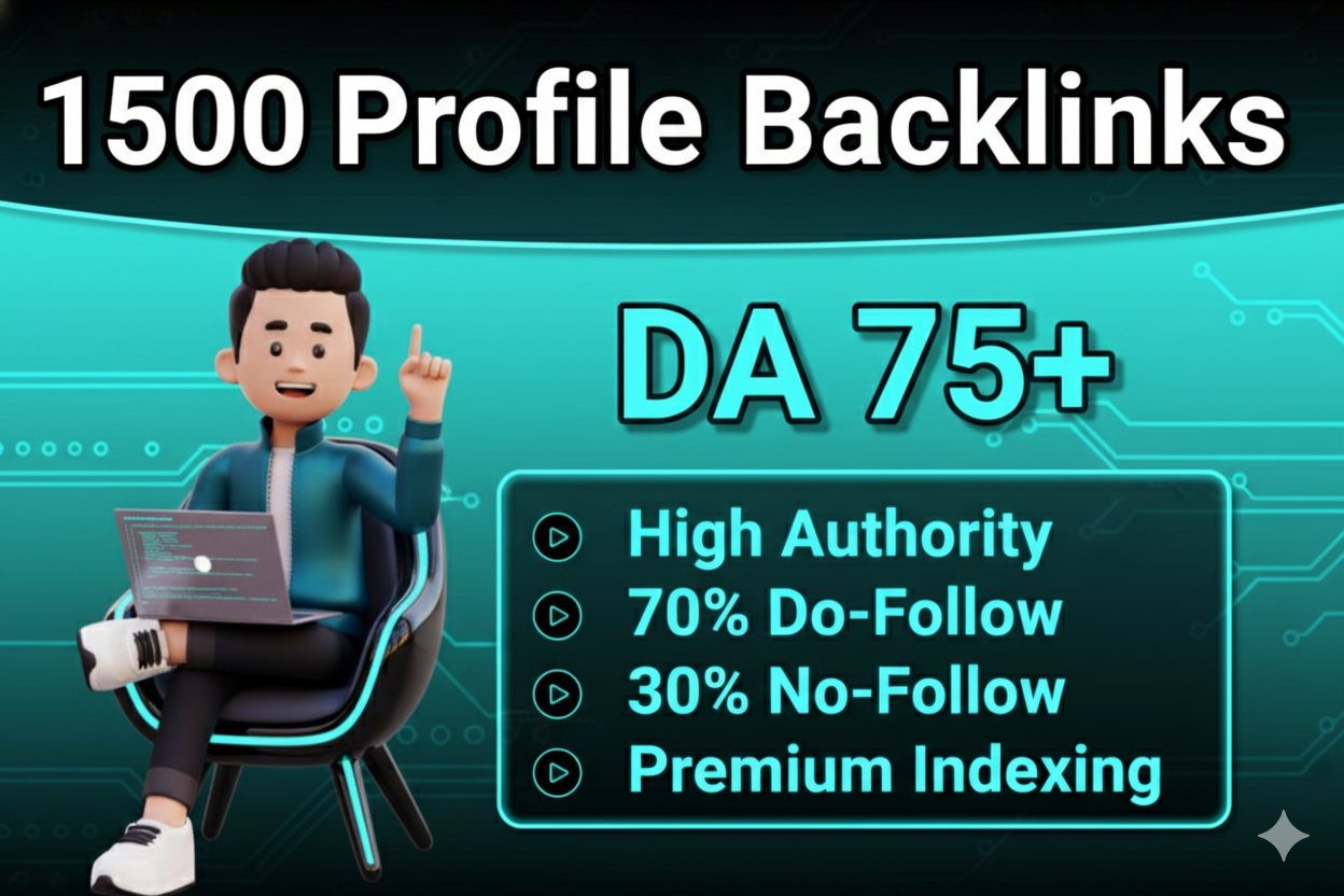 I will do 1500 SEO profile backlinks with da 99 and t...