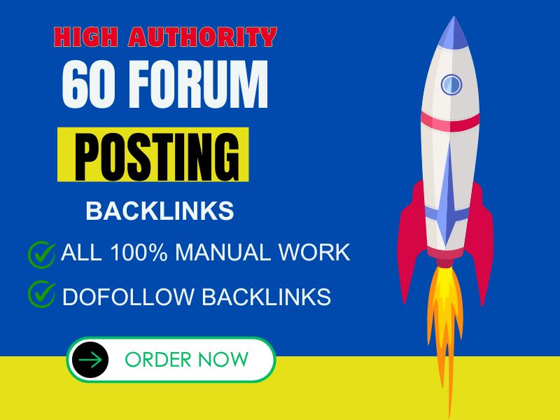 I will manually provide 60 forum posting backlinks to...