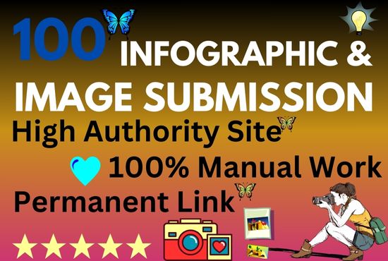 Manually Submit 100 Infographics or Images to High-Au...