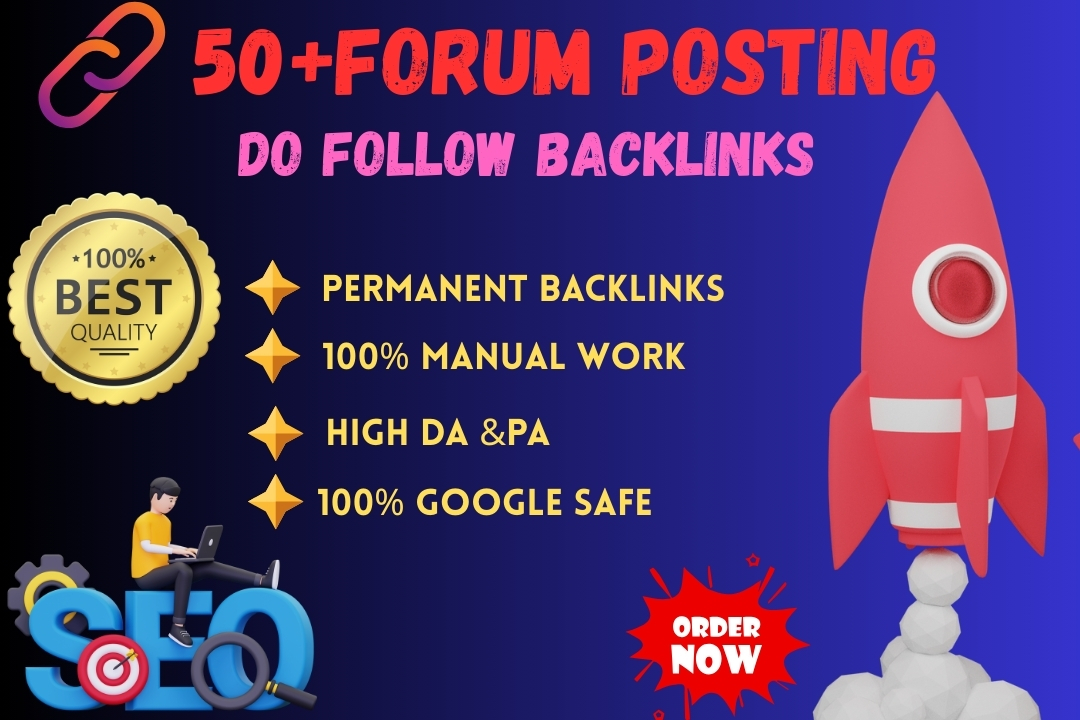 I will create 50+forum posting for your website ranki...