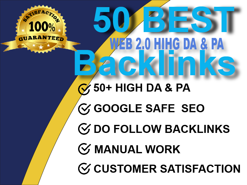 I will do 50 best web 2.0 Backlinks with High DA &amp...