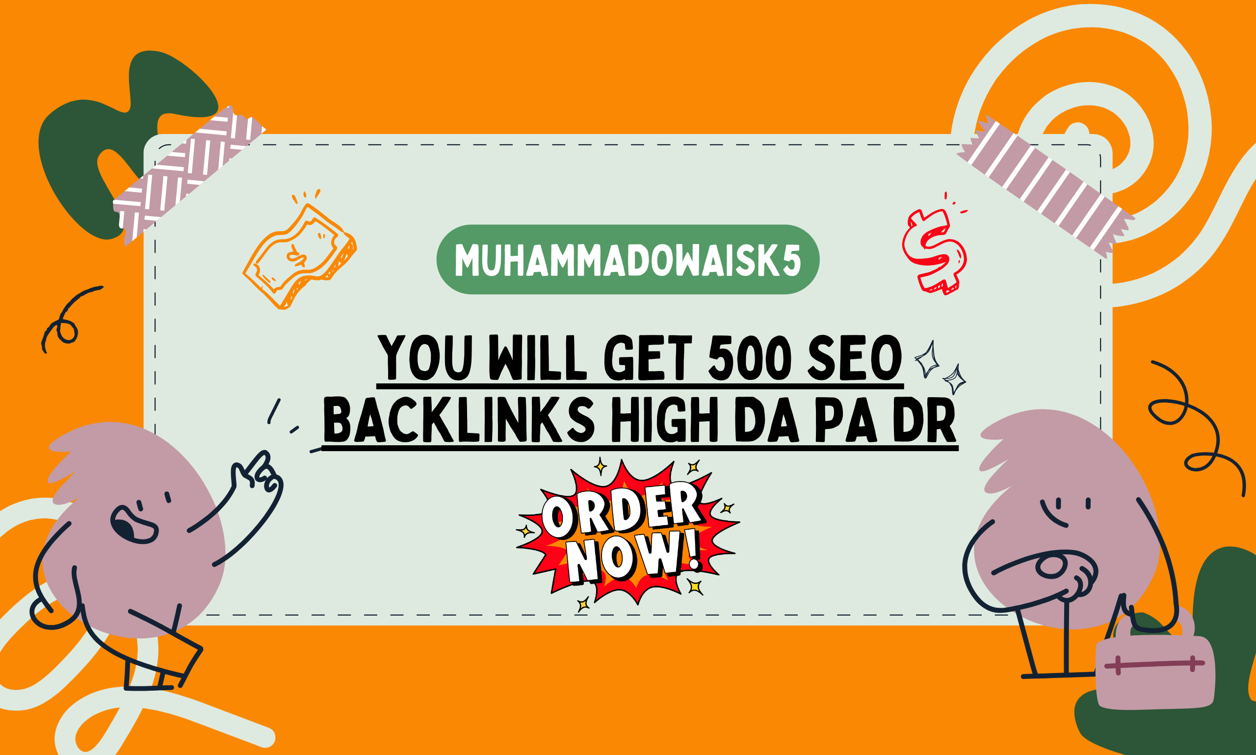 You Will get 500 SEO Backlinks High DA PA DR