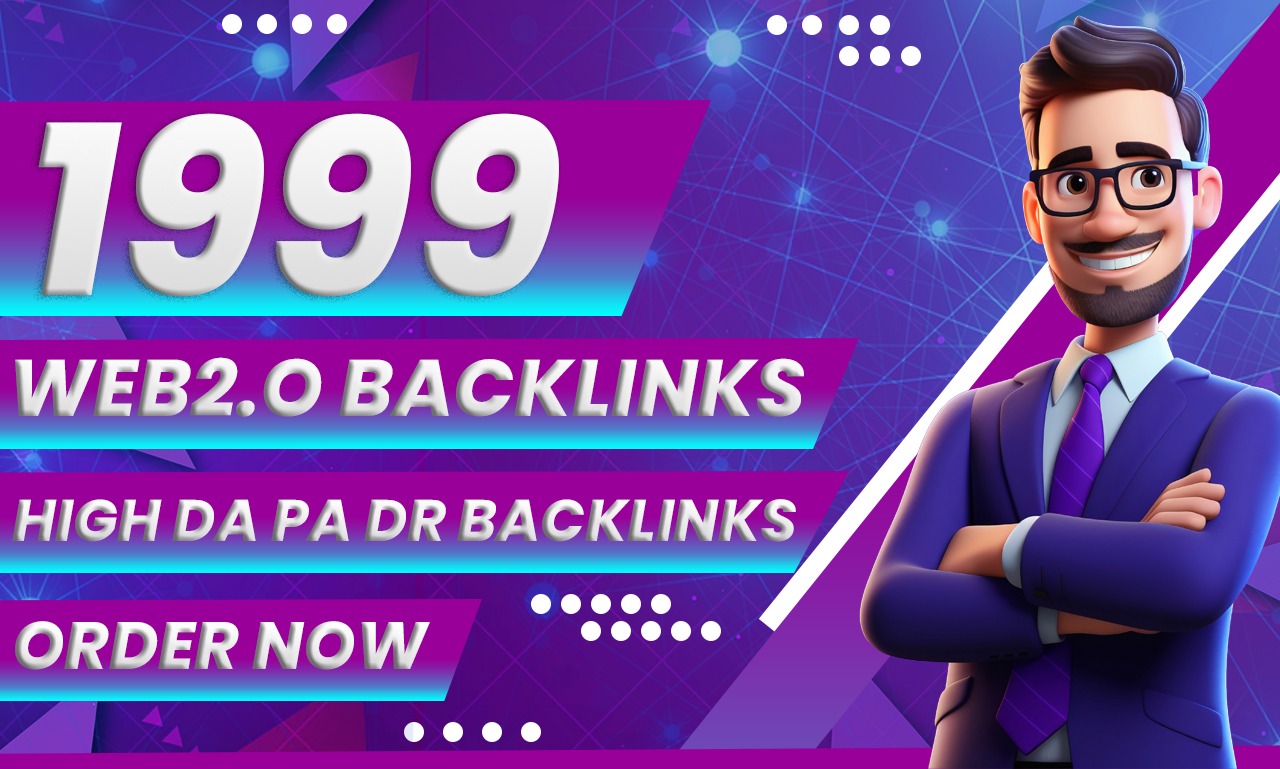 Premium 1999 Web2.0 Backlinks Dofollow Permanent Post...