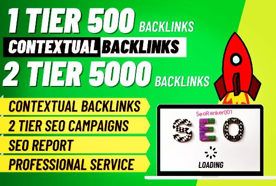 I will create 5000 tier 2 contextual backlinks for go...
