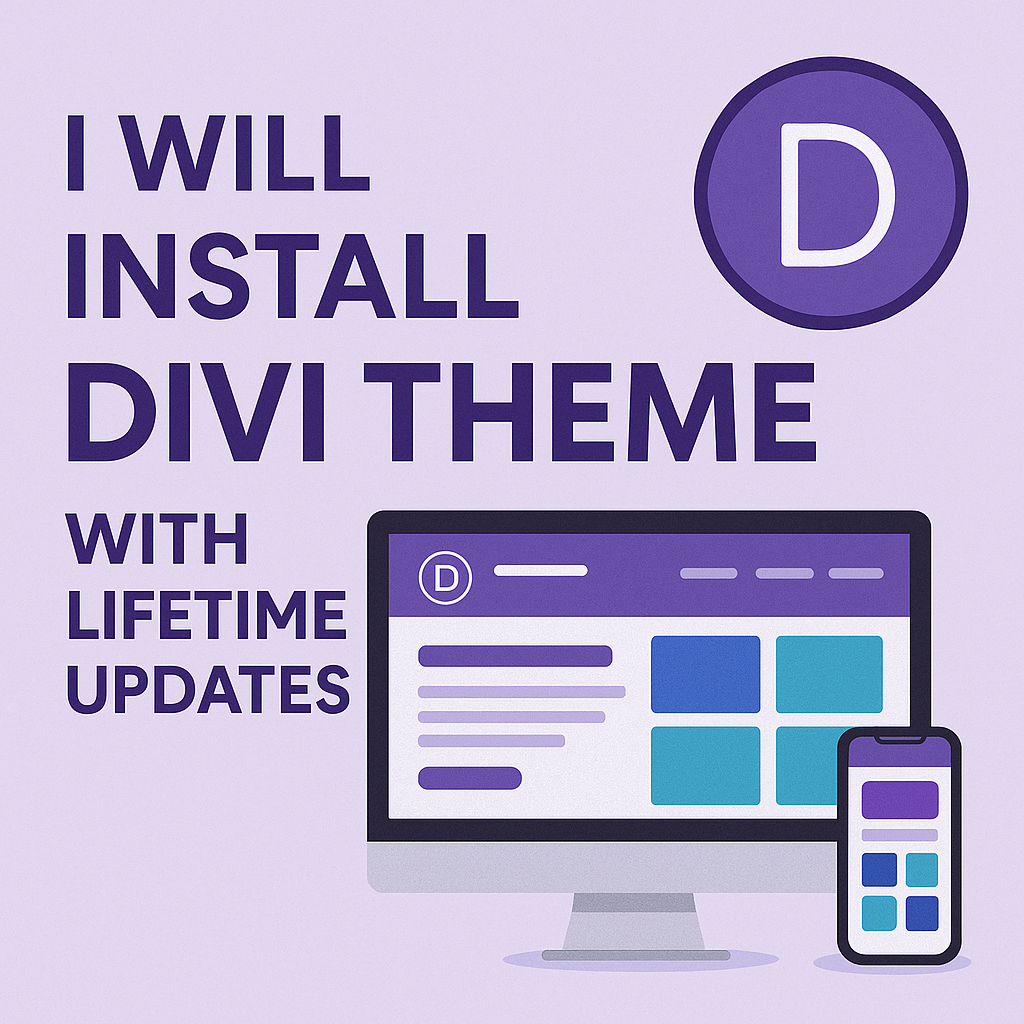 I will install divi theme with lifetime updates in 24...