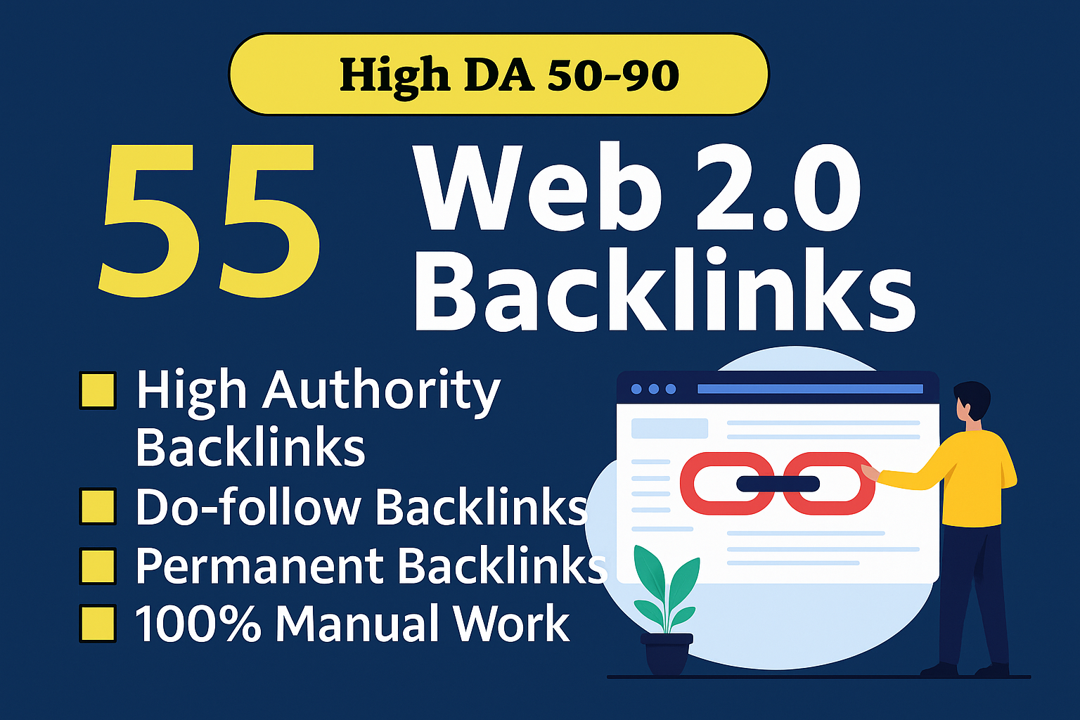I will create 55 Web 2.0 Backlinks in high DA site