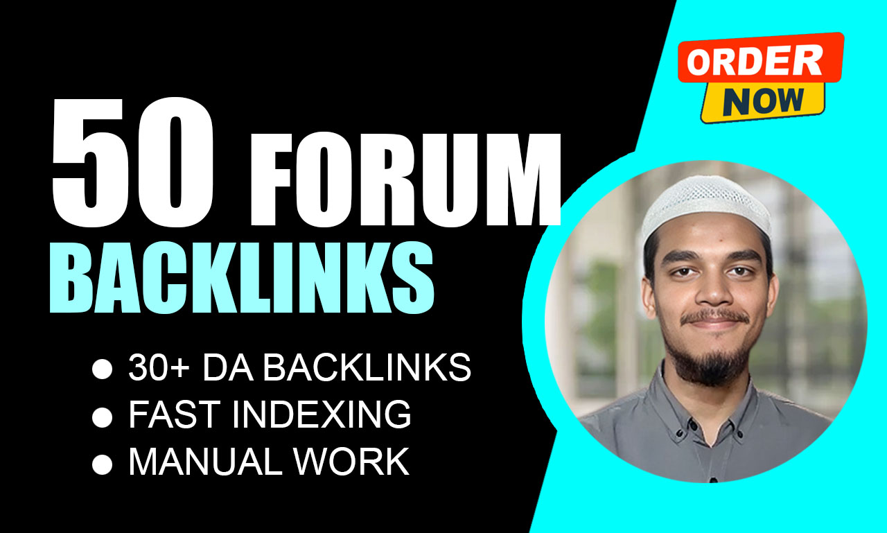 I will Manually post 60 high da forum backlinks conte...