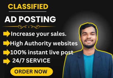 I will Physically post your 120 ads on top classified...