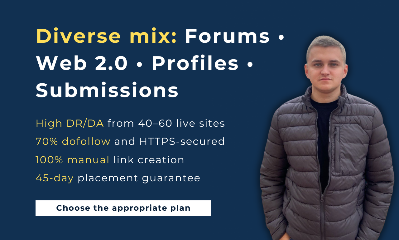 I will build a diverse mix of manual backlinks from h...