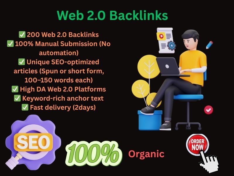 Boost Your Rankings with 200 Manual Web 2.0 Backlinks...