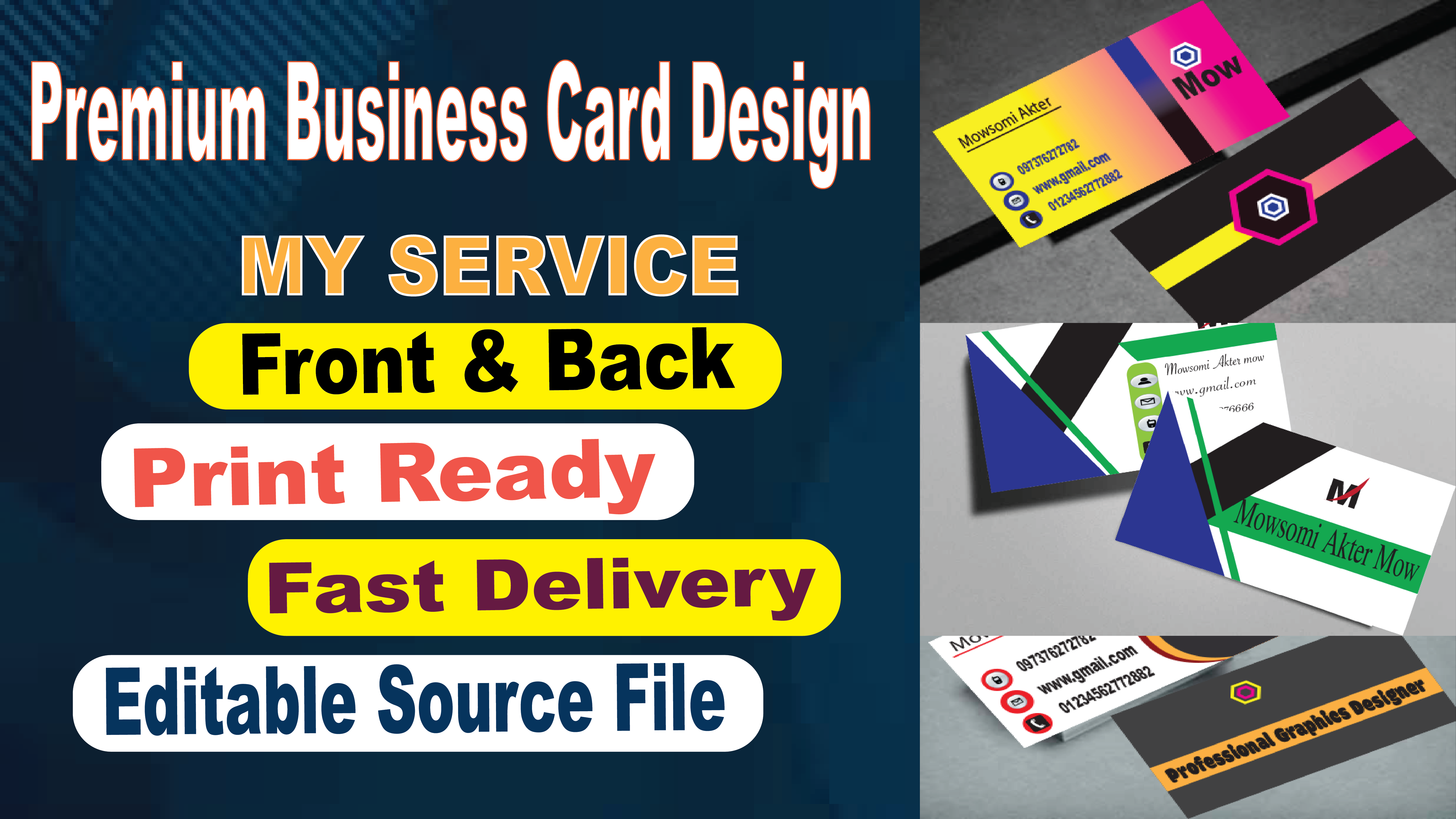 I will create premium business card with editable sou...