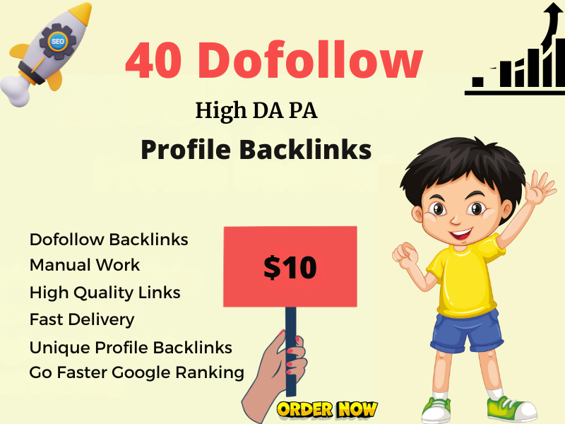 I will do 40 high DA PA profile backlinks manually fo...
