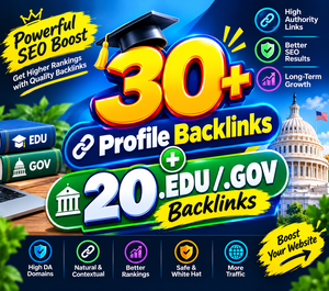 Over entries, 30 profile backlinks + 20. EDU /. GOV,...