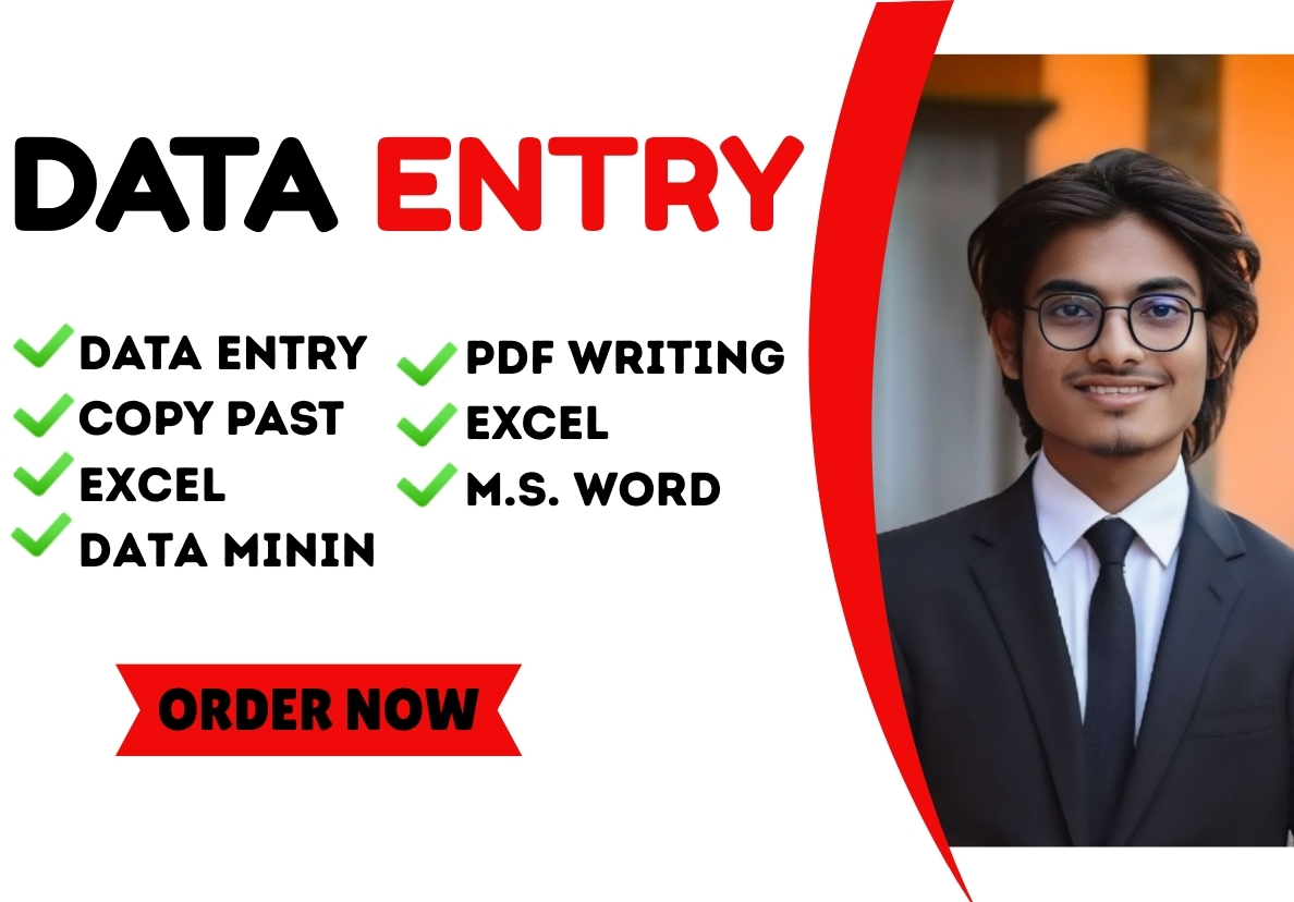 I will do excel data entry, copy paste, data collec...