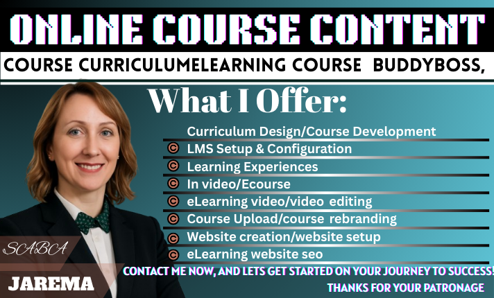 I will prepare course curriculum or elearning course ...