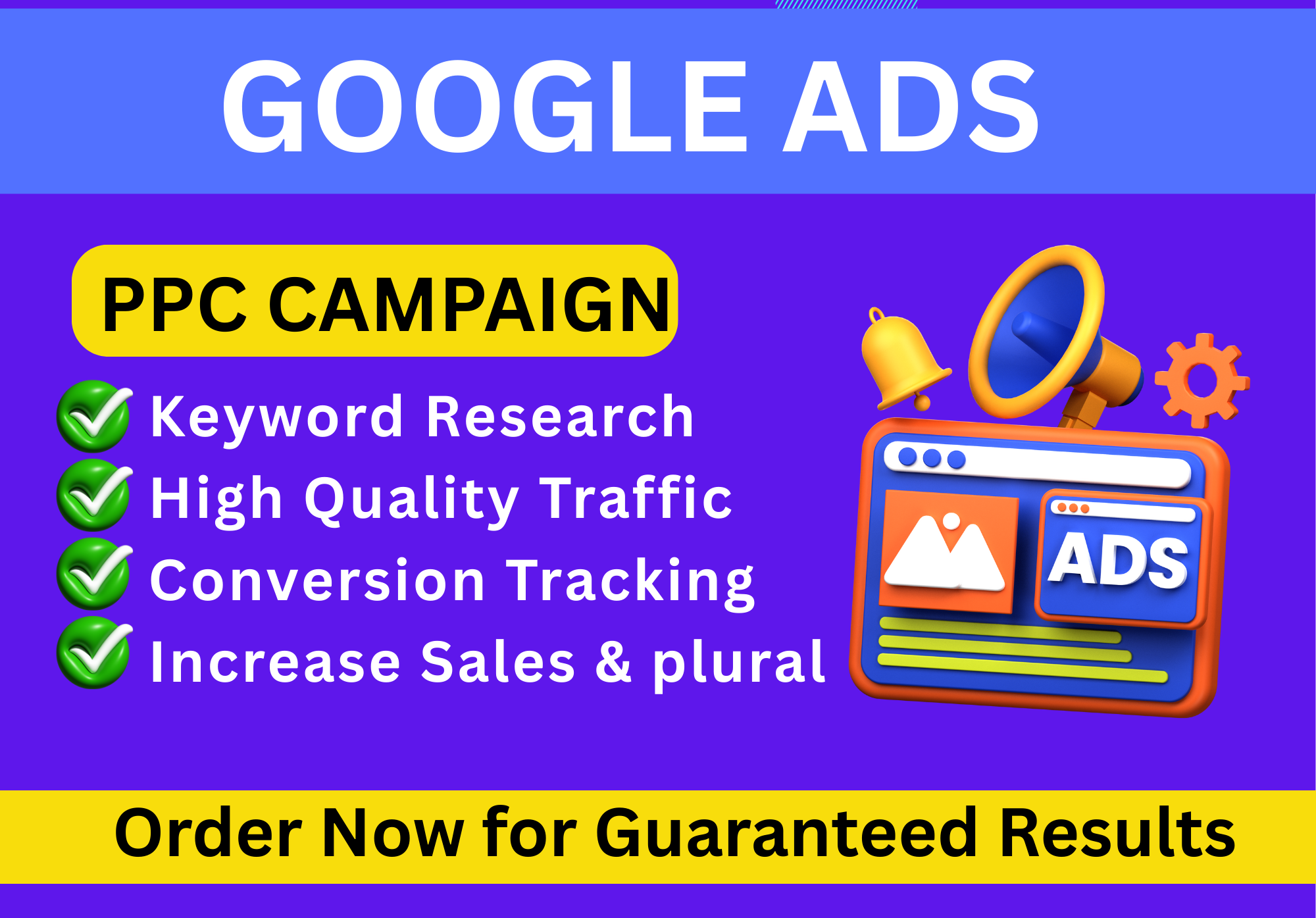 I will setup google ppc ads campaign for your local b...