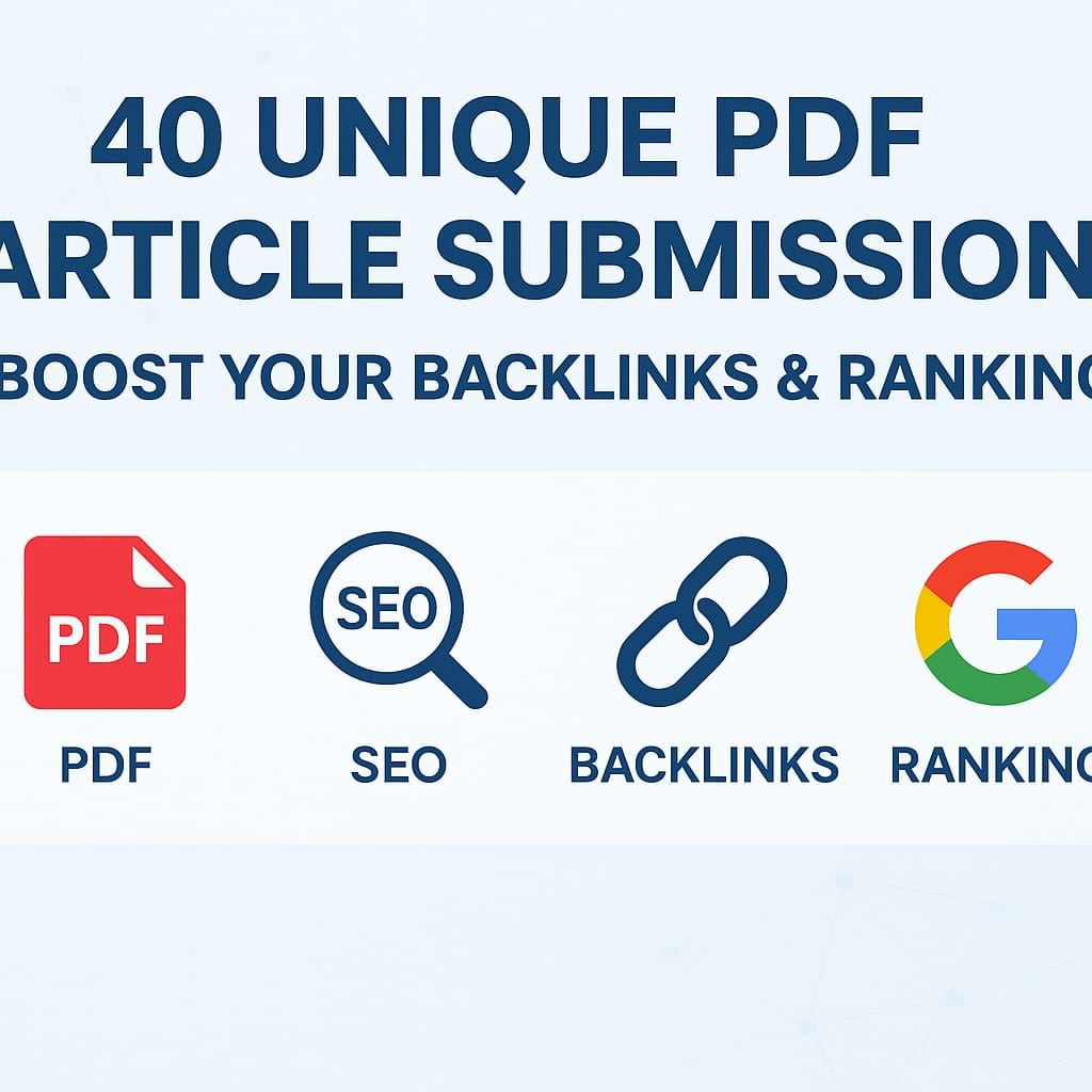 I will create 40 unique pdf article backlinks for you...
