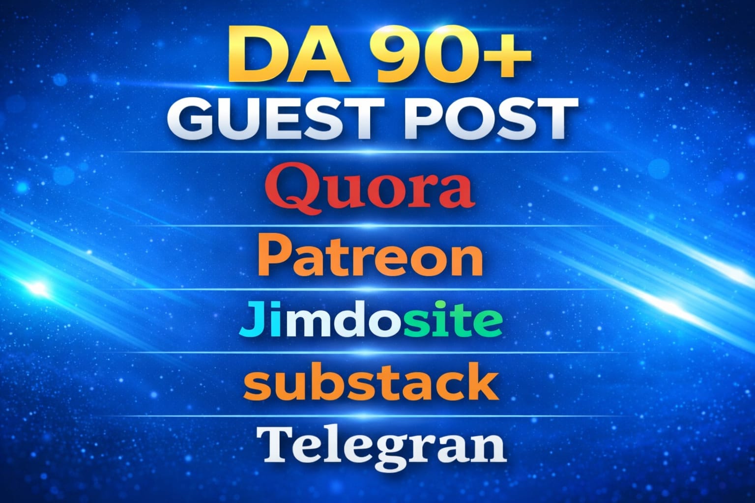 5 Top DA 90+ guest post Quora, Jimdo, Substack, pa...