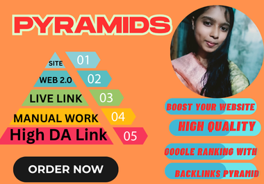 I will do 100 pyramids dofollow backlinks for google ...