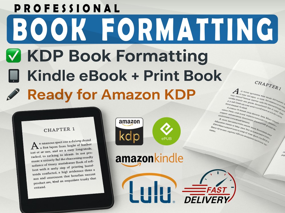 I will format your manuscript for Kindle and print-re...