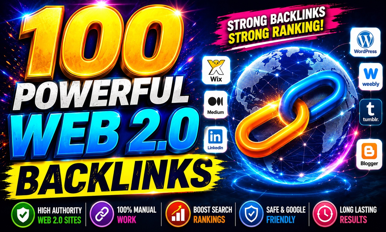 I Will Build 100 Powerful Web 2.0 Backlinks with up t...