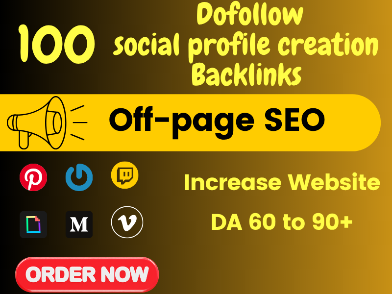 I will create 100 high DA SEO dofollow Profile backli...