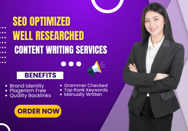 Will Provide You SEO Optimized Content Writing On Eng...
