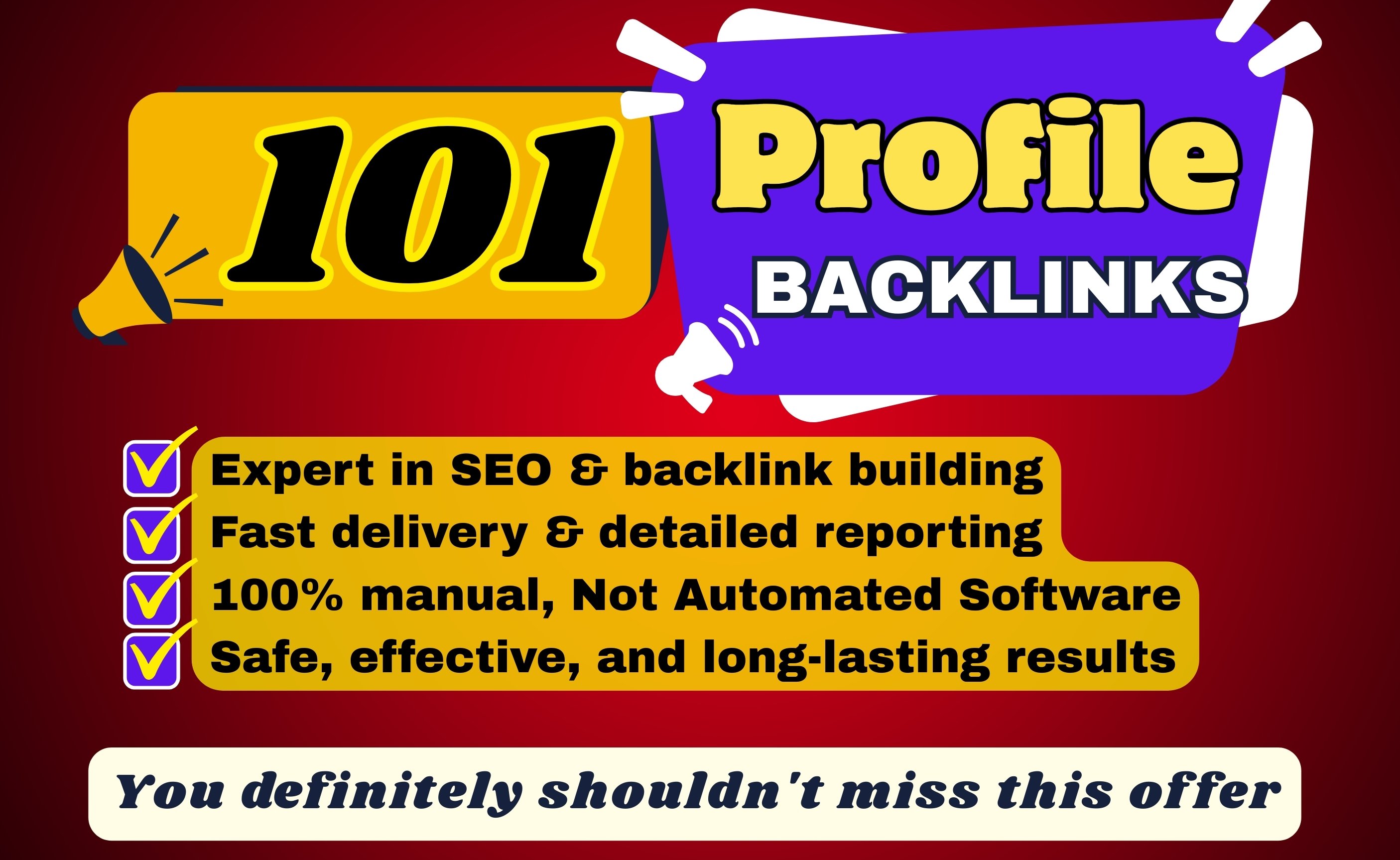provide SEO profile backlinks to increase your site a...