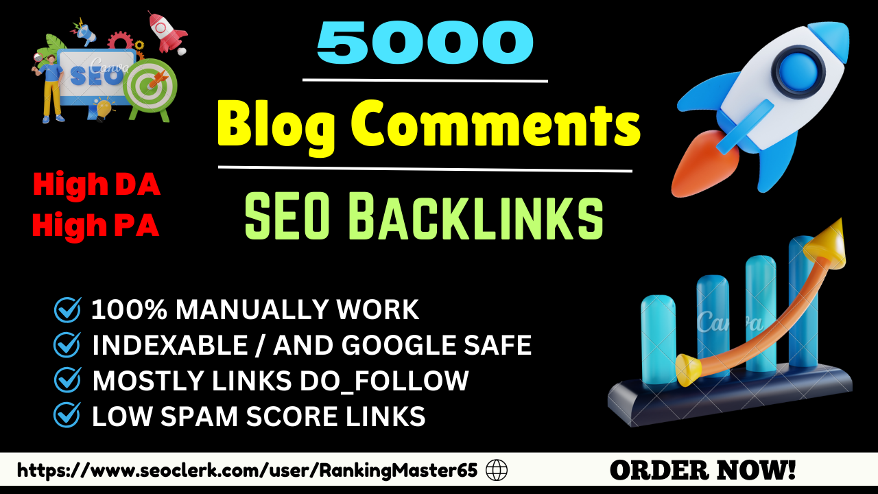 I will Create 5000 High Authority Dofollow Blog Comme...